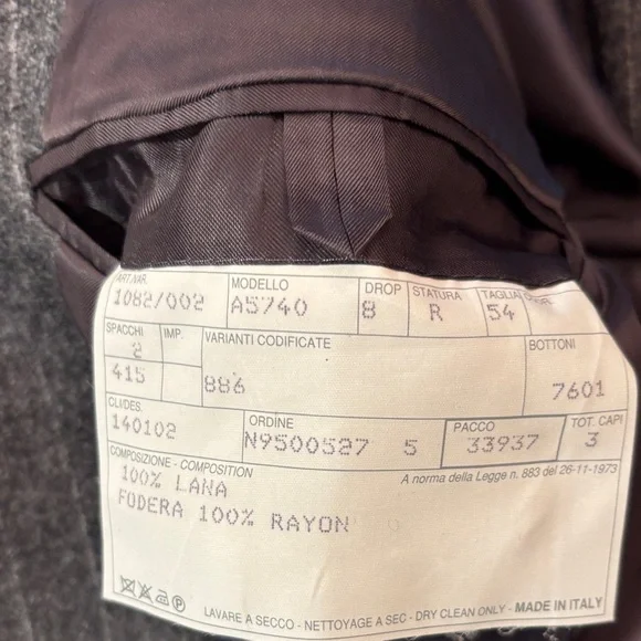 Burberry Charcoal Pinstripe Suit with Gold Buttons